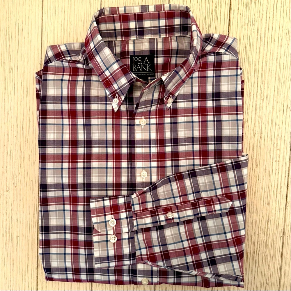 Jos. A. Bank Men’s Executive Collection Plaid Button Down Shirt, size M